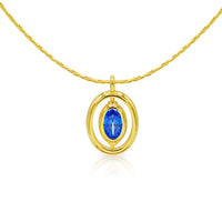 Oval Birthstone Necklace