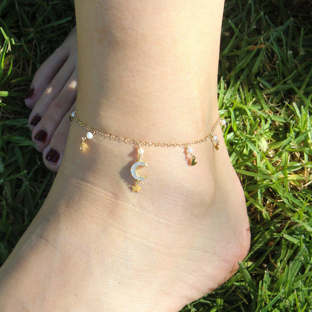 Shinning Moon Anklet-Adorn Anklets-La Meno