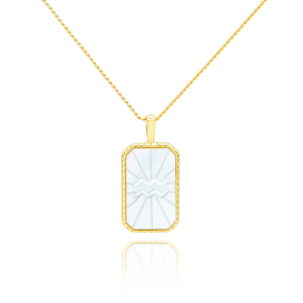 Mother of Pearl Zodiac Double-Sided Necklace