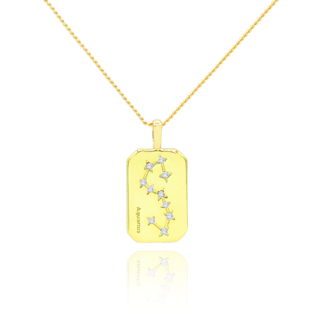 Mother of Pearl Zodiac Double-Sided Necklace
