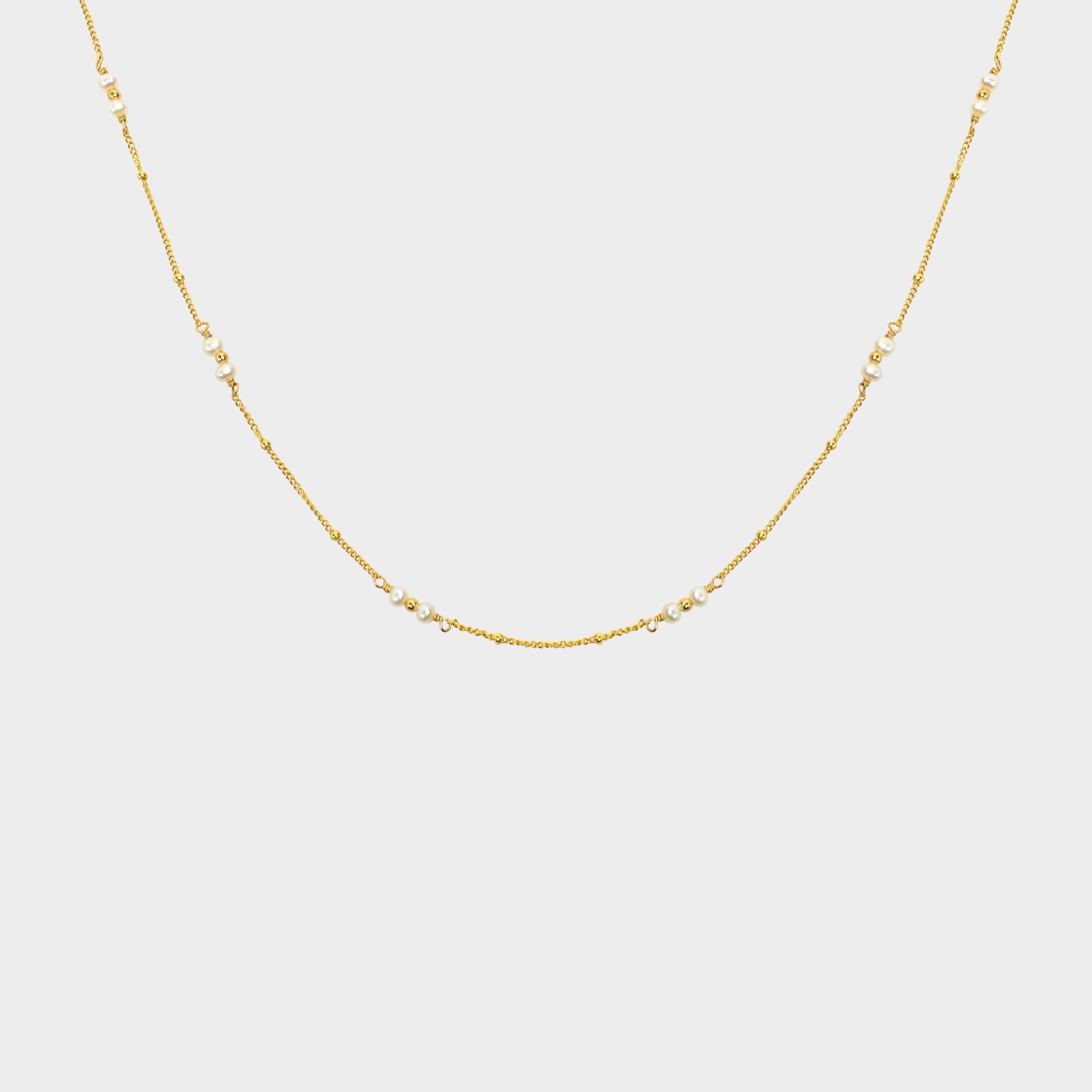 Simplest Pearl-Adorn Necklace-La Meno