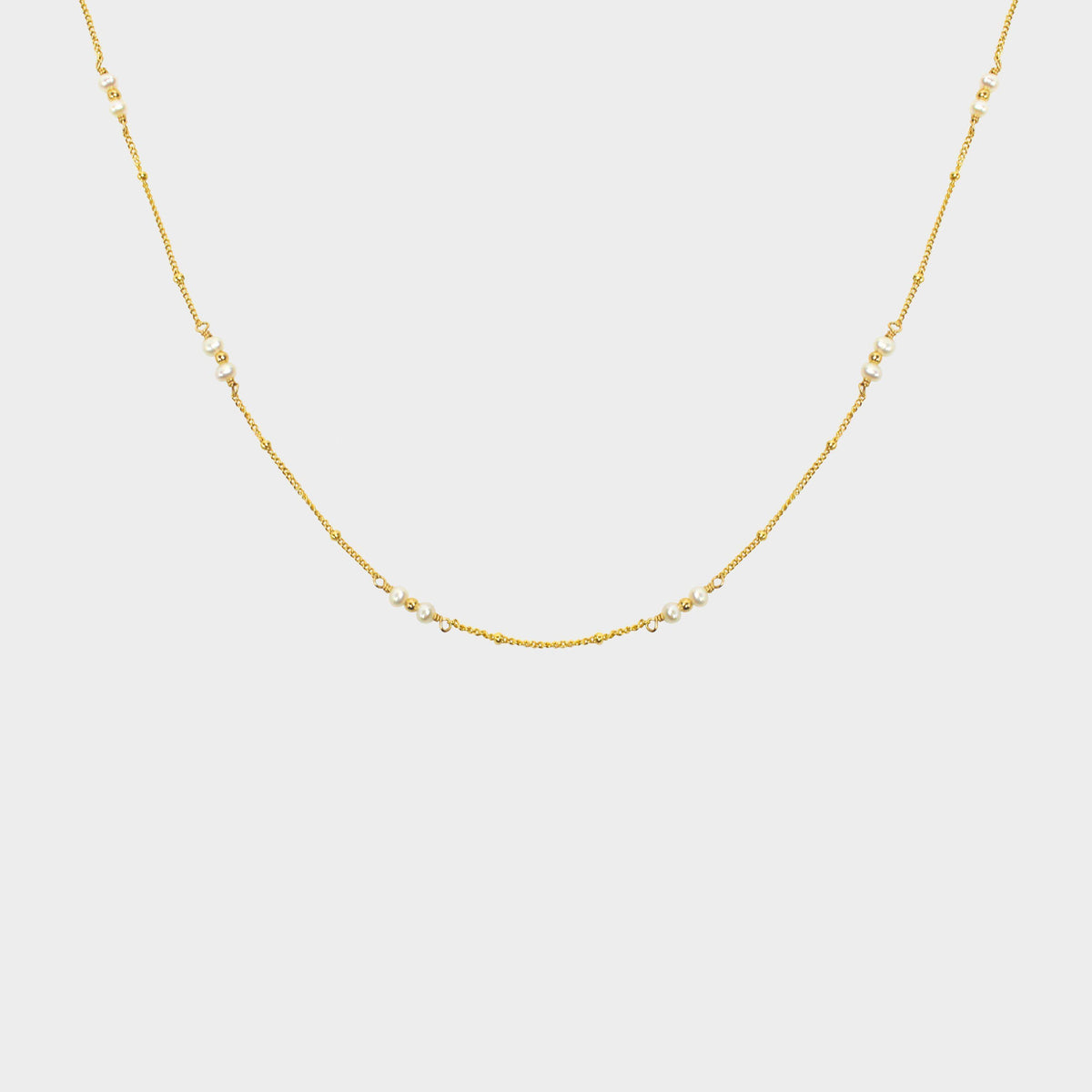 Simplest Pearl-Adorn Necklace-La Meno