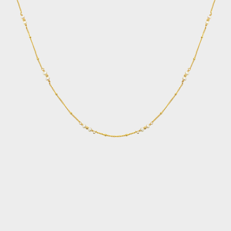 Simplest Pearl-Adorn Necklace-La Meno