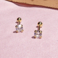 Single Diamond Screw Back Earring-Limited Edition-La Meno