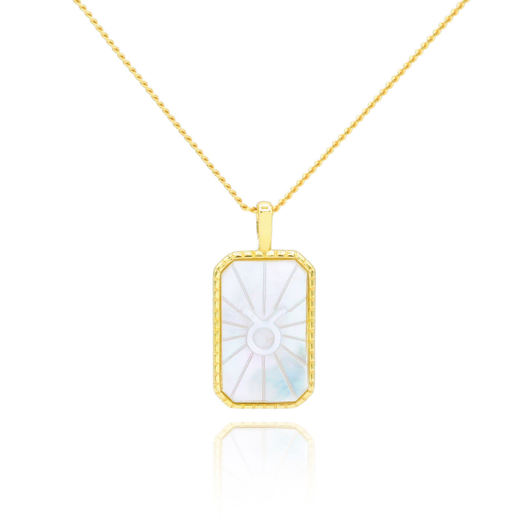 Mother of Pearl Zodiac Double-Sided Necklace
