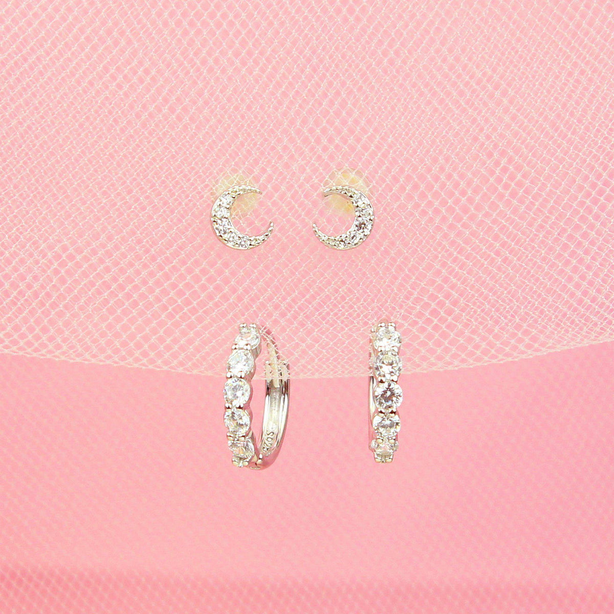 Tiny Moon Earring Set-Jewelry Set-La Meno