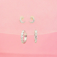 Tiny Moon Earring Set-Jewelry Set-La Meno