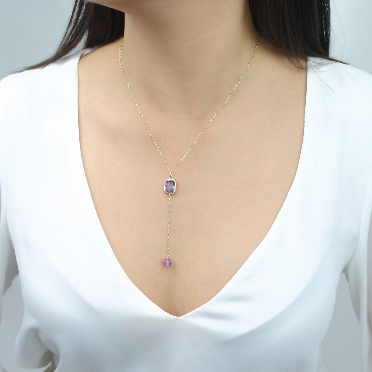 Tanzanite Necklace-Dangling Necklace-La Meno