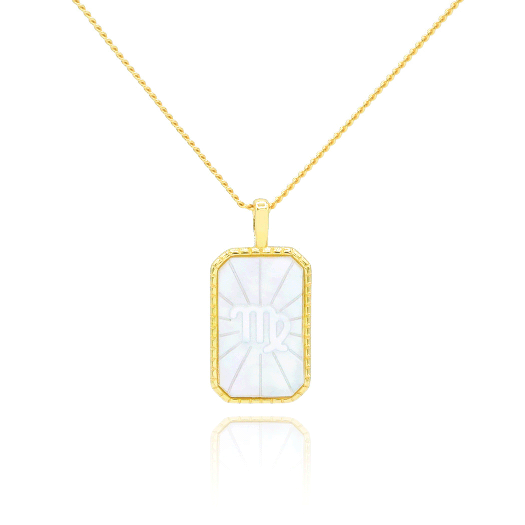 Mother of Pearl Zodiac Double-Sided Necklace