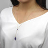 Y Shape Necklace: Amethyst-Adorn Necklace-La Meno