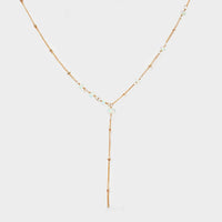 Y Shape Necklace: Asymmetric Fire Opal-Adorn Necklace-La Meno