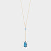 Y Shape Necklace: Blue Quartz-Adorn Necklace-La Meno