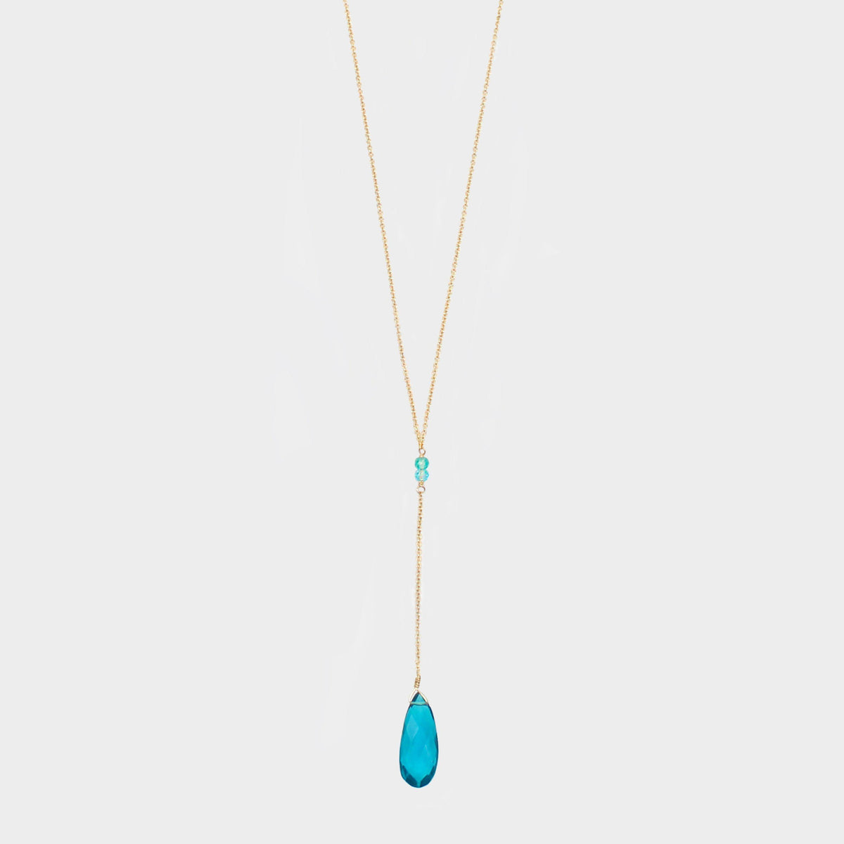 Y Shape Necklace: Bright Blue-Adorn Necklace-La Meno