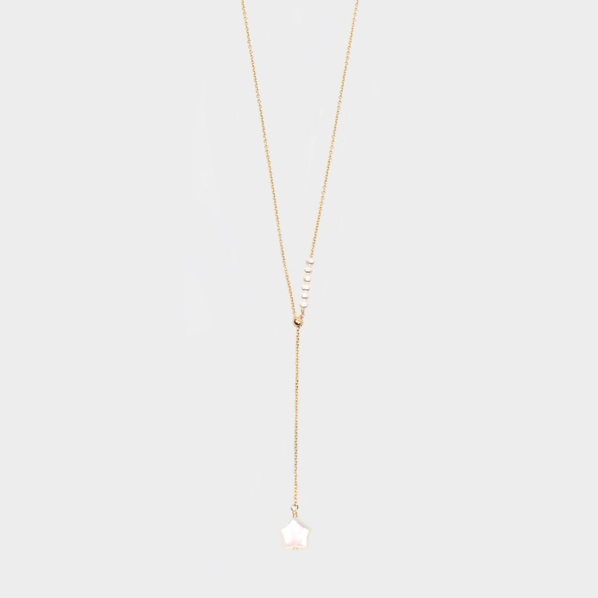 Y Shape Necklace: Mother of Pearl Star-Adorn Necklace-La Meno
