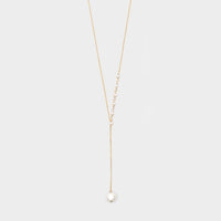 Y Shape Necklace: Pearl-Adorn Necklace-La Meno