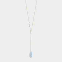 Y Shape Necklace: Tanzanite-Adorn Necklace-La Meno