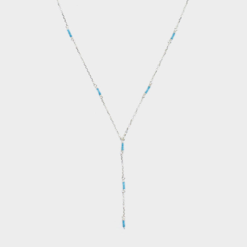 Y Shape Necklace: Turquoise All Around-Adorn Necklace-La Meno