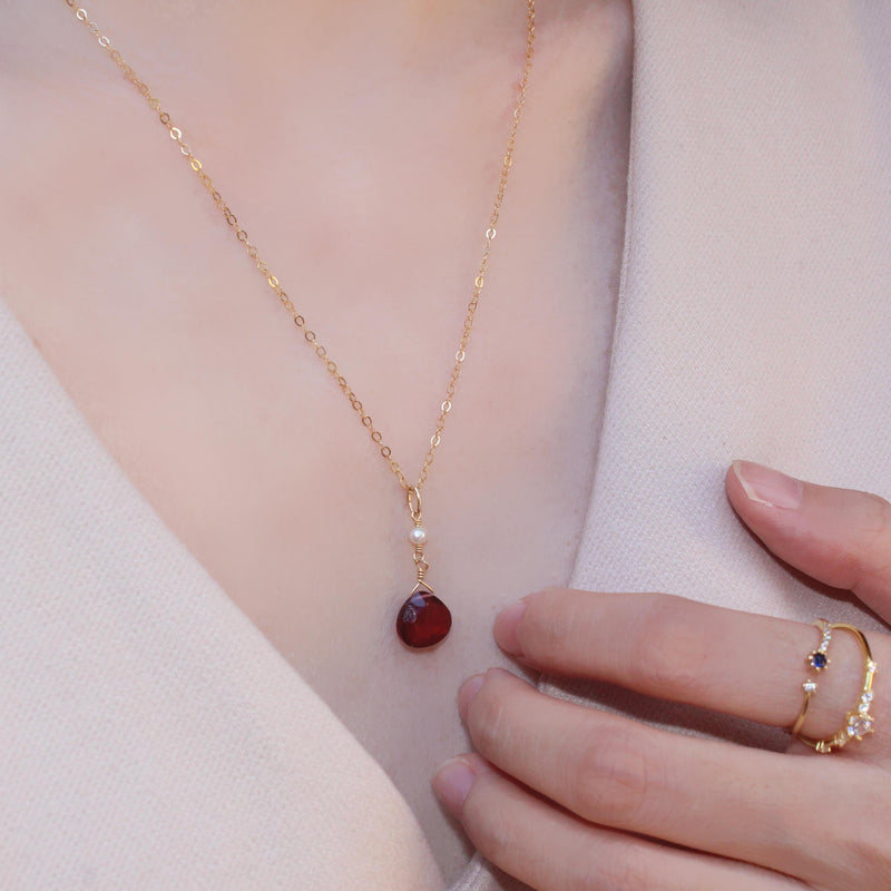 You are my Garnet-Adorn Necklace-La Meno